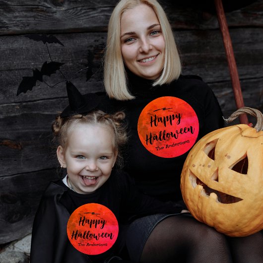 Family Matching Orange and Black Modern Halloween Tri-Blend Shirt