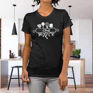 Family Matching Rolling Pin Groen Mama Chef T-shirt