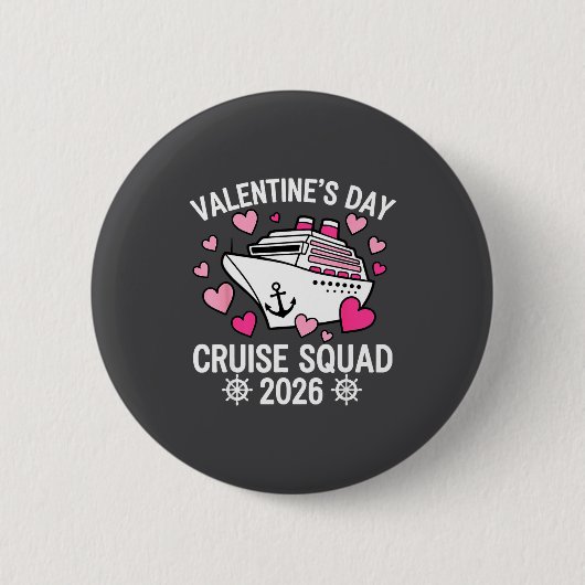 Family Matching Valentines Day Cruise 2026 Husband Ronde Button 5,7 Cm (Voorkant)