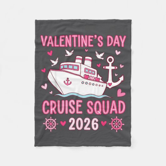Family Matching Valentines Day Family Cruise Squad Fleece Deken (Voorkant)