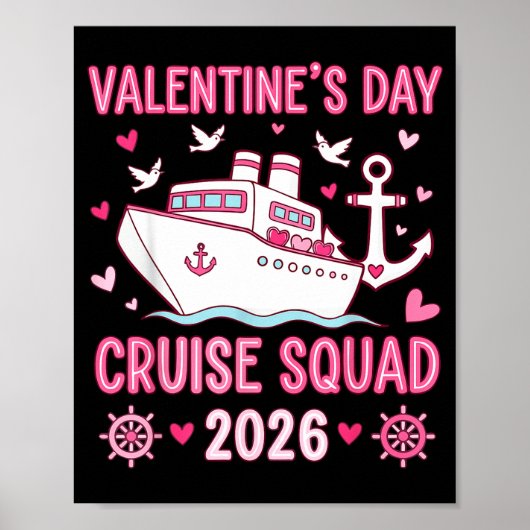 Family Matching Valentines Day Family Cruise Squad Poster (Voorkant)