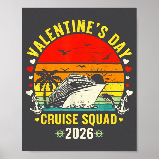 Family Matching Valentines Day For Couples Cruise  Poster (Voorkant)
