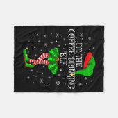 Family Matching Women Girls Coffee Drinking Elf Ch Fleece Deken (Voorkant (Horizontaal))