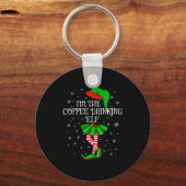 Family Matching Women Girls Coffee Drinking Elf Ch Sleutelhanger (Voorkant)