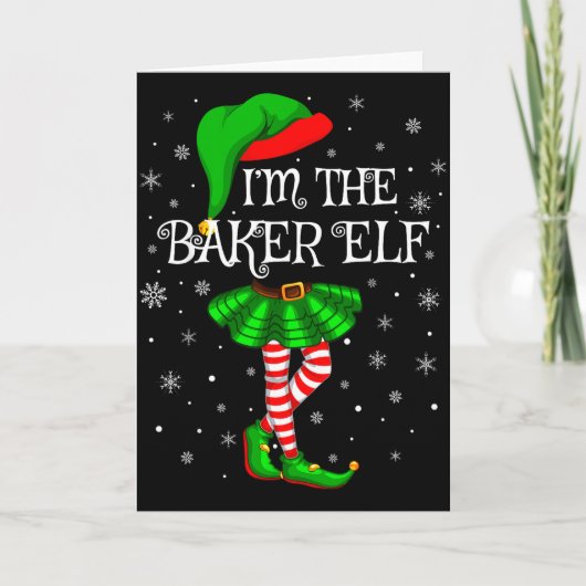 Family Matching Women Girls I'm The Baker Elf Chri Kaart (Voorkant)