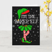 Family Matching Women Girls I'm The Baker Elf Chri Kaart (Gele Bloem)