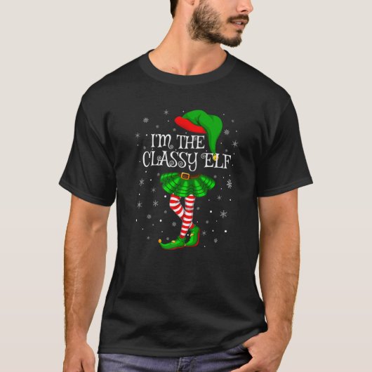 Family Matching Women Girls I'm The Classy Elf Chr T-shirt (Voorkant)