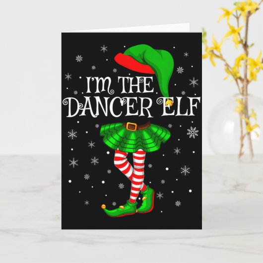Family Matching Women Girls I'm The Dancer Elf Chr Kaart (Gele Bloem)