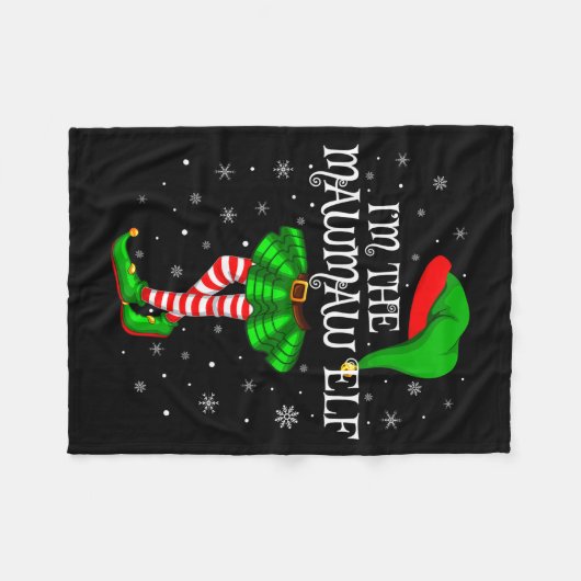 Family Matching Women Girls I'm The Mawmaw Elf Chr Fleece Deken (Voorkant (Horizontaal))