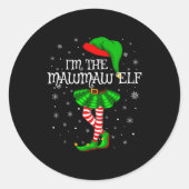 Family Matching Women Girls I'm The Mawmaw Elf Chr Ronde Sticker (Voorkant)