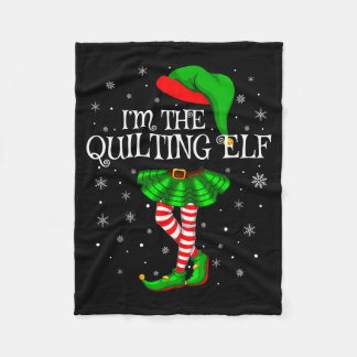 Family Matching Women Girls I'm The Quilting Elf C Fleece Deken
