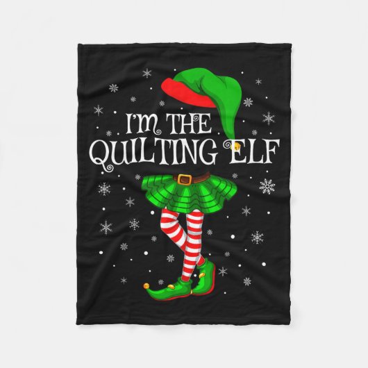 Family Matching Women Girls I'm The Quilting Elf C Fleece Deken (Voorkant)