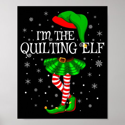 Family Matching Women Girls I'm The Quilting Elf C Poster (Voorkant)
