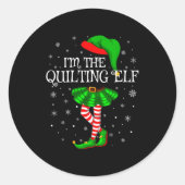 Family Matching Women Girls I'm The Quilting Elf C Ronde Sticker (Voorkant)