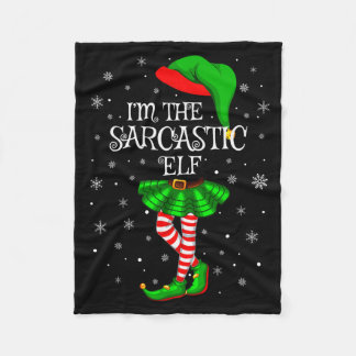 Family Matching Women Girls I'm The Sarcastic Elf  Fleece Deken