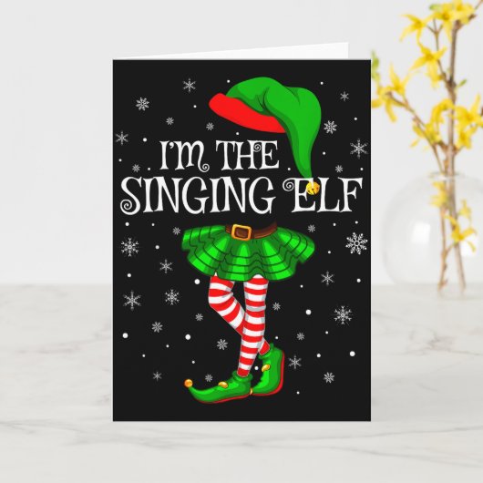 Family Matching Women Girls I'm The Singing Elf Ch Kaart (Gele Bloem)