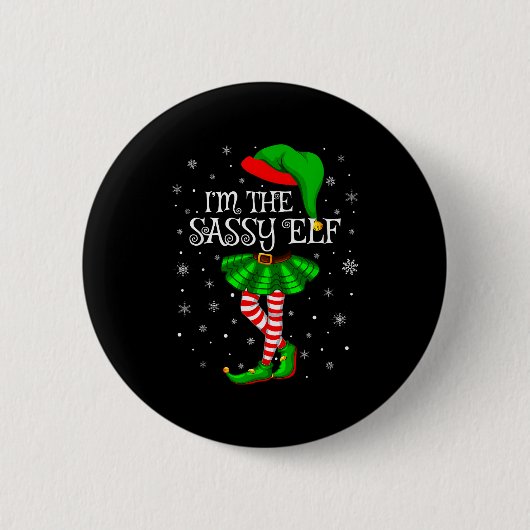 Family Matching Women Girls I'm The Sy Elf Christm Ronde Button 5,7 Cm (Voorkant)