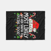 Family Matching Xmas Most Likely To Ask Santa To D Fleece Deken (Voorkant (Horizontaal))