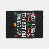 Family Matching Xmas Most Likely To Fart On Santa' Fleece Deken (Voorkant (Horizontaal))