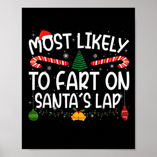 Family Matching Xmas Most Likely To Fart On Santa' Poster (Voorkant)