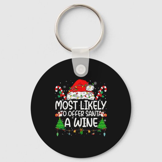 Family Matching Xmas Most Likely To Offer Santa A Sleutelhanger (Voorkant)