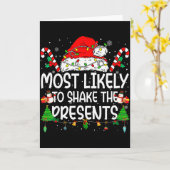 Family Matching Xmas Most Likely To Shake The  Kaart (Gele Bloem)