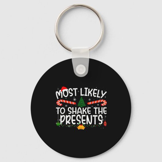 Family Matching Xmas Most Likely To Shake The  Sleutelhanger (Voorkant)