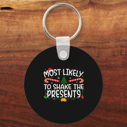 Family Matching Xmas Most Likely To Shake The  Sleutelhanger (Voorkant)