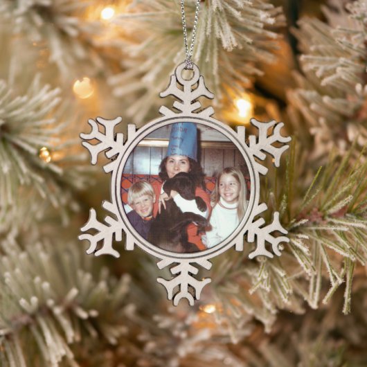 Family Memories Tin Sneeuwvlok Ornament (Boom)