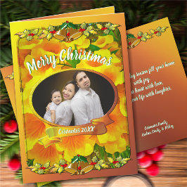 Family Merry Christmas Copa de Oro Feestdagen Kaart