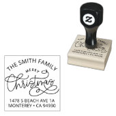 Family Merry Christmas Envelope Return Address Rubberstempel (Gestempeld)