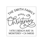 Family Merry Christmas Envelope Return Address Rubberstempel (Afrduk)