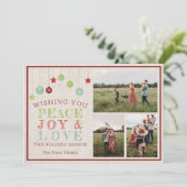 Family Merry Holiday - kerstfotokaart Feestdagenkaart (Staand voorkant)