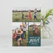 Family Merry Holiday - kerstfotokaart Feestdagenkaart (Staand voorkant)