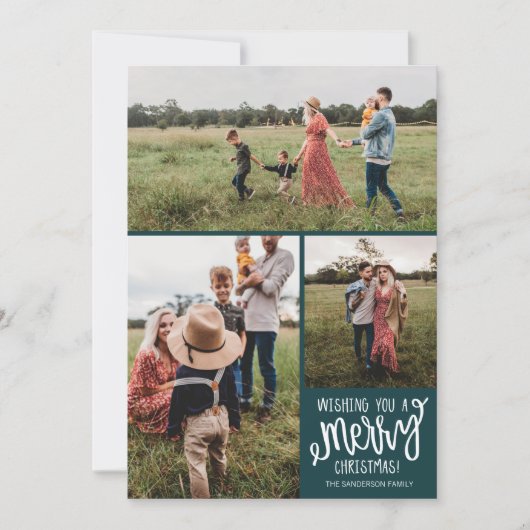 Family Merry Holiday - kerstfotokaart Feestdagenkaart (Voorkant)