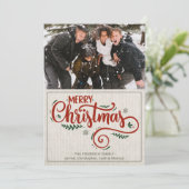 Family Merry Kerstfeestay Fotokaart Feestdagenkaart (Staand voorkant)