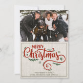 Family Merry Kerstfeestay Fotokaart Feestdagenkaart (Voorkant)