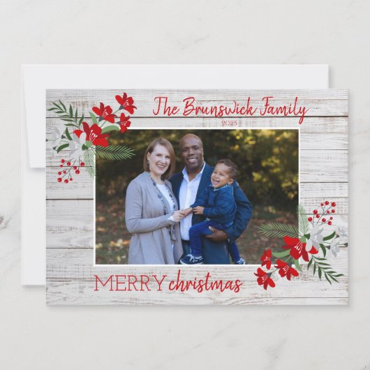 Family Merry kerstfoto Holiday Kaart (Voorkant)
