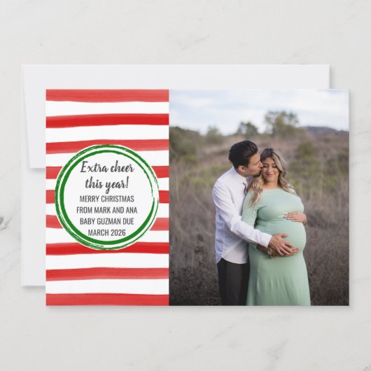 Family Merry Kerstman Zwangere Fotovakantie Kaart (Voorkant)
