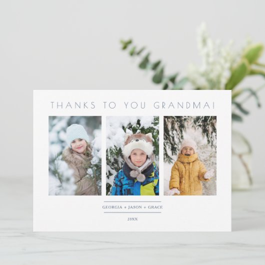 Family Minimalist 3 Photos Collage Keepsake (Staand voorkant)