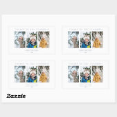 Family Minimalist 3 Photos Collage Keepsake Rechthoekige Sticker (Vel)