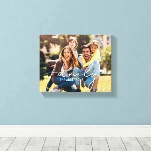 Family Modern typography overlay phot Canvas Print (Insitu (Houten vloer))