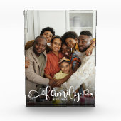 FAMILY Moderne Simple Hearts Love Script Fotoblokken (Voorkant)