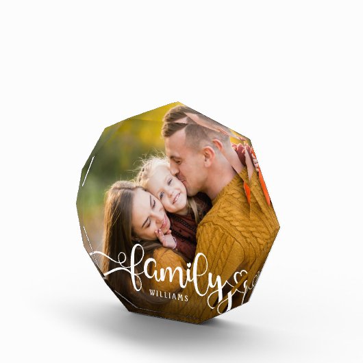 FAMILY Moderne Simple Hearts Love Script Fotoblokken (Rechts)