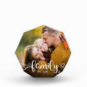 FAMILY Moderne Simple Hearts Love Script Fotoblokken (Voorkant)