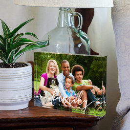 FAMILY Moderne White Script Overlay Fotonaam Fotoblokken