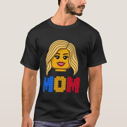 Family Mom Master Builder Bouwstenen Blokken M T-shirt (Voorkant)