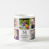 Family Monogram 9 Photo Collage and Custom Text Koffiemok (Center)