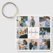 Family Monogram Calligrafie 16 Foto Sleutelhanger (Voorkant)