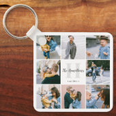 Family Monogram Calligrafie 16 Foto Sleutelhanger (Voorkant)